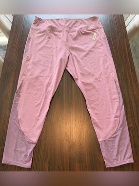 NWT WalkPop Women’s Dusty Pink Legging Mesh Panel Pocket High Rise Size 3XL
